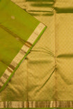 Acid green small border silk saree