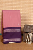 Dusty pink and purple semi silk saree
