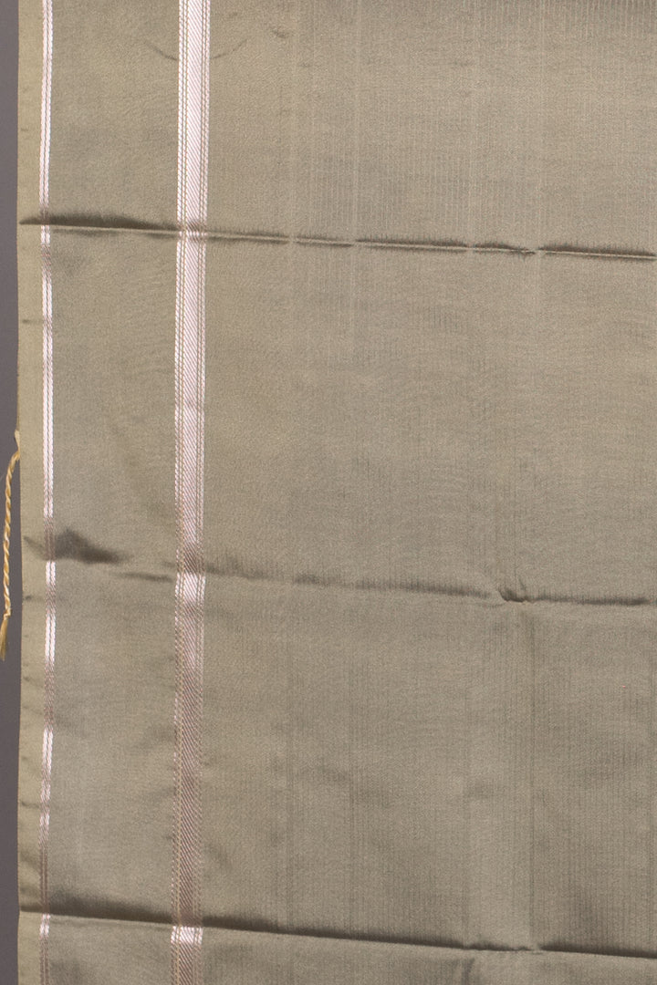 Navy Blue and Tea Green Semi Silk Saree