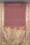 Velvet Rose and Light Grey Semi Silk Saree