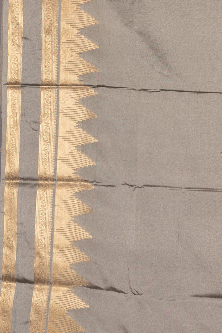 Velvet Rose and Light Grey Semi Silk Saree