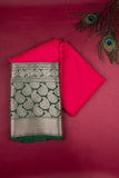 Magenta Pink Designer Semi Silk Saree