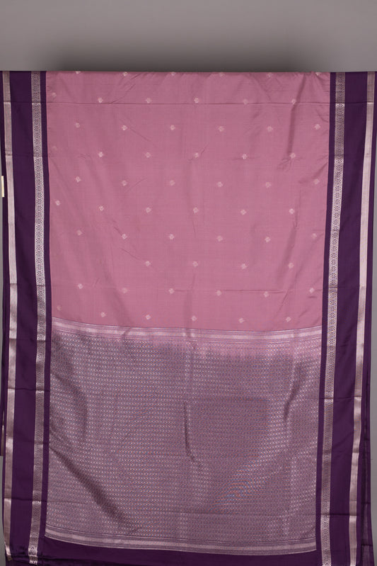 Velvet Rose and Purple Semi Silk Saree