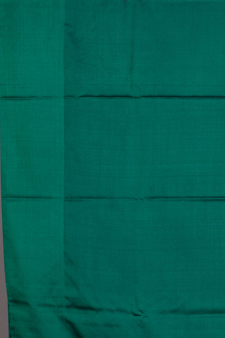 Maroon and Jade Green Semi Silk Saree