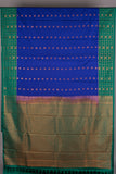 Royal Blue and Jade Green Semi Silk Saree