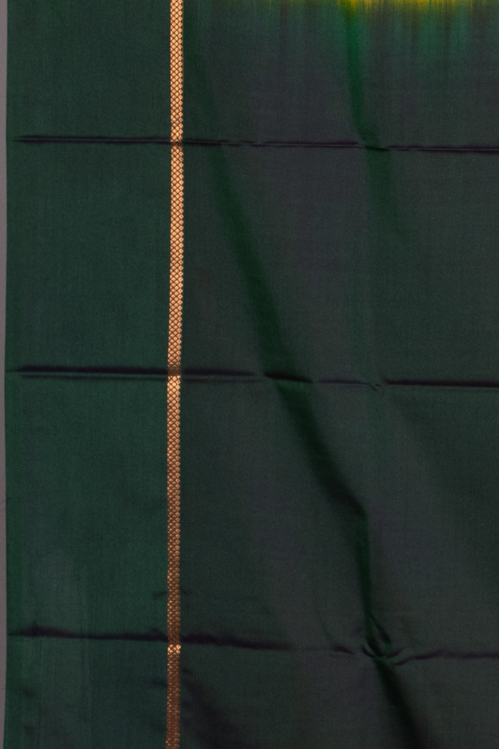 Mustard and Basil Green Semi Silk Saree