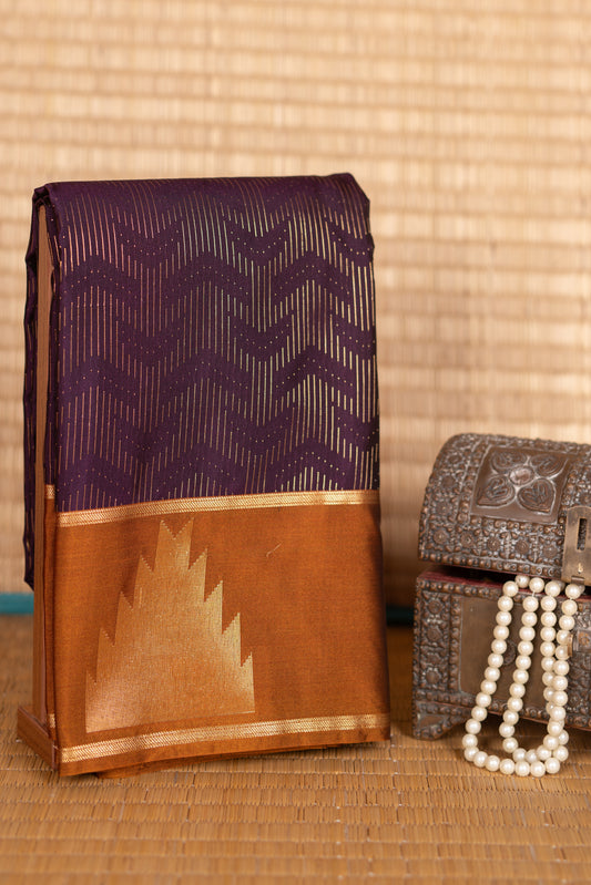 Grape and Rust Semi Silk Saree