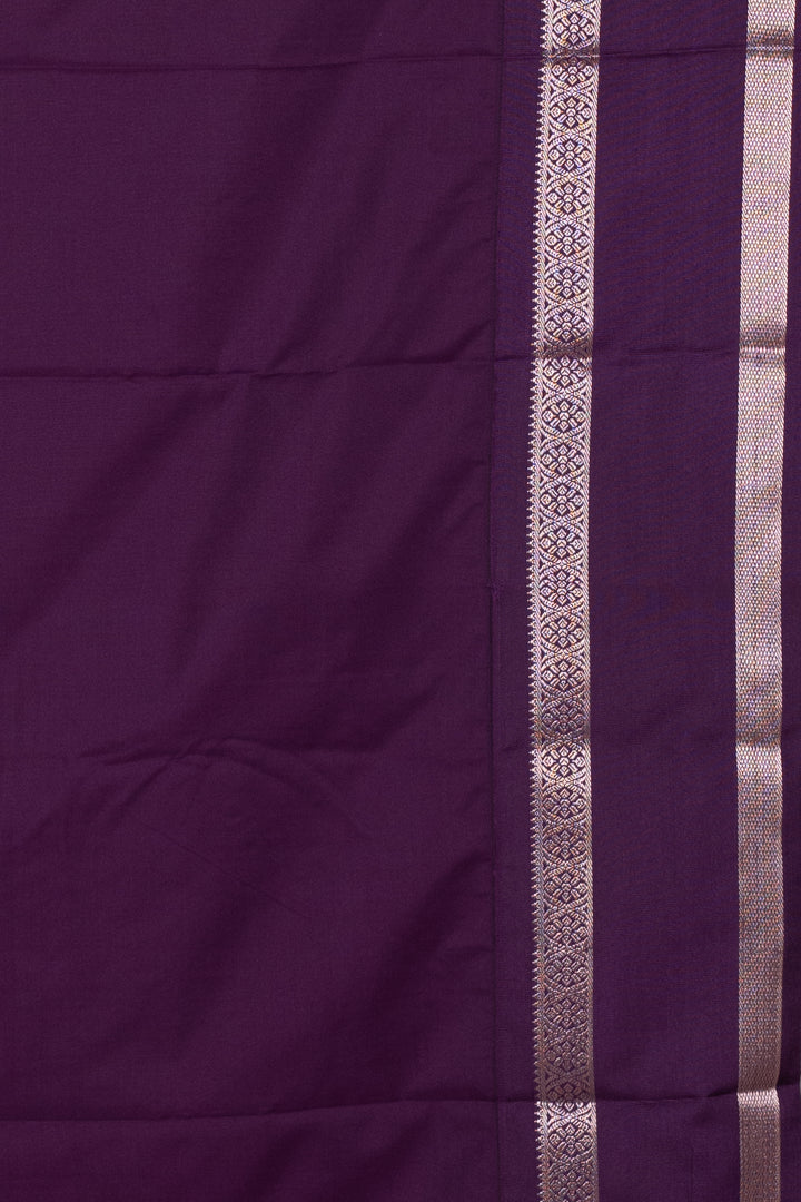 Baby Pink and Purple Semi Silk Saree