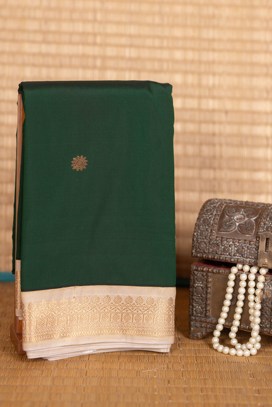 Bottel Green and Beige Semi Saree