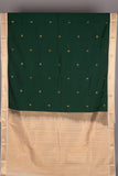 Bottel Green and Beige Semi Saree