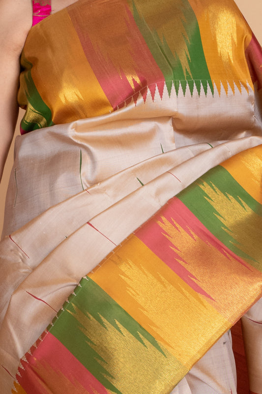 Tusser kanjivaram silk saree