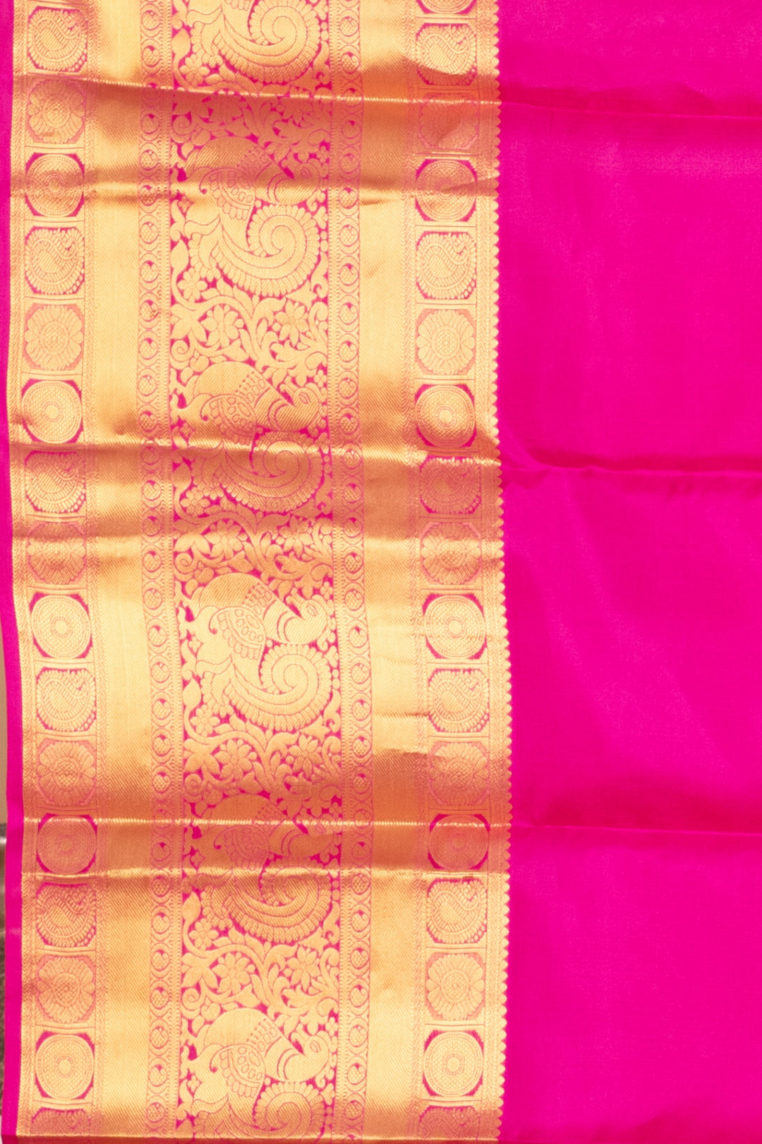 Forest Green and Rani Pink Kanjivaram Pattu Saree