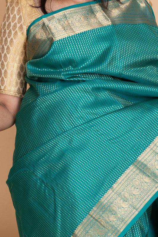 Peacock Green Kanjivaram Pattu Saree