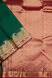 Green plain silk saree