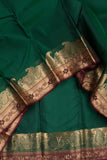 Green plain silk saree