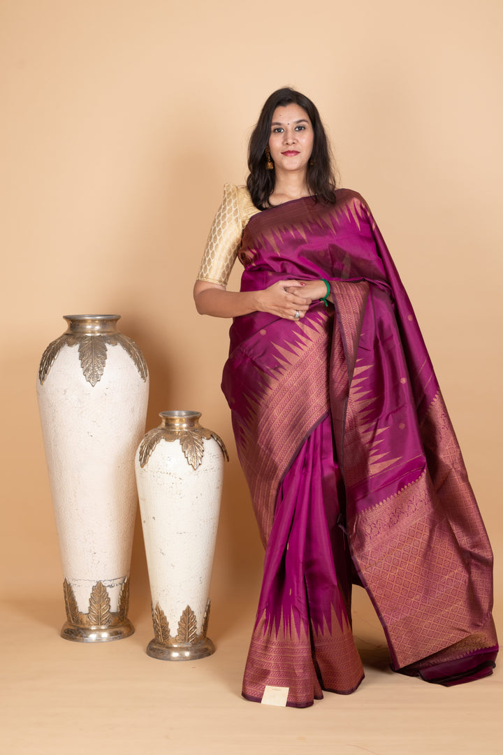 Magenta Kanjivaram Pattu Saree