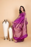 Violet Kanjivaram Pattu Saree