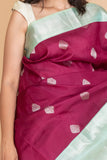 Jam Purple and Pale Green Kanjivaram Pattu Saree