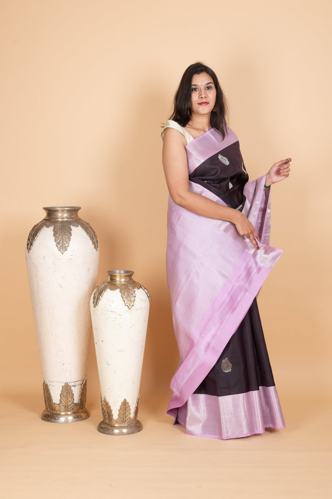 Rasin Purple and Lavender Kanjivaram Pattu Saree
