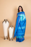 Capri Blue and Cobalt Blue Kanjivaram Pattu Saree