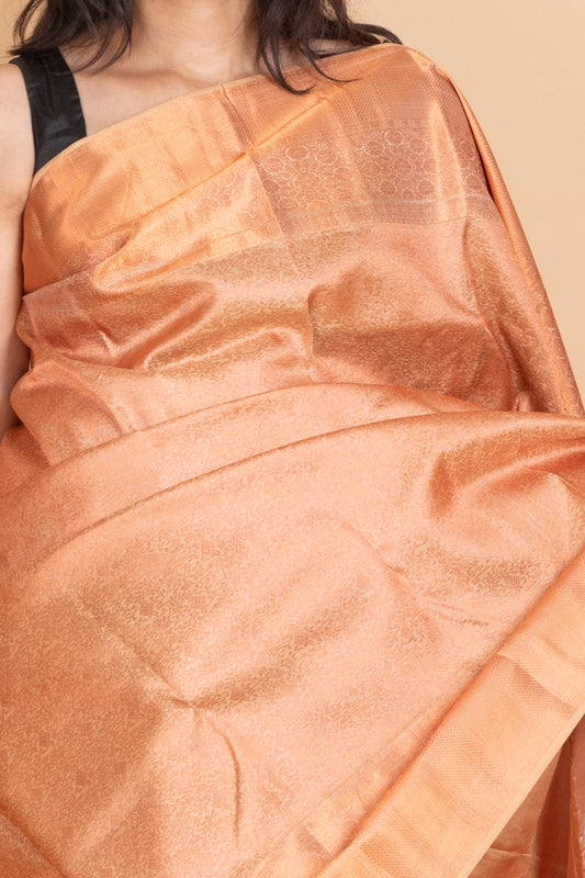 Champagne pure silk saree