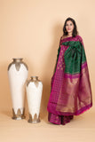Britash Racing Green Pure Zari Kanjivaram Silk Saree)