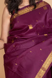 Eggplant Purple Pure Silk Saree