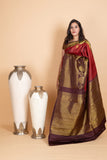 Rust Red Kanjivaram Silk Saree