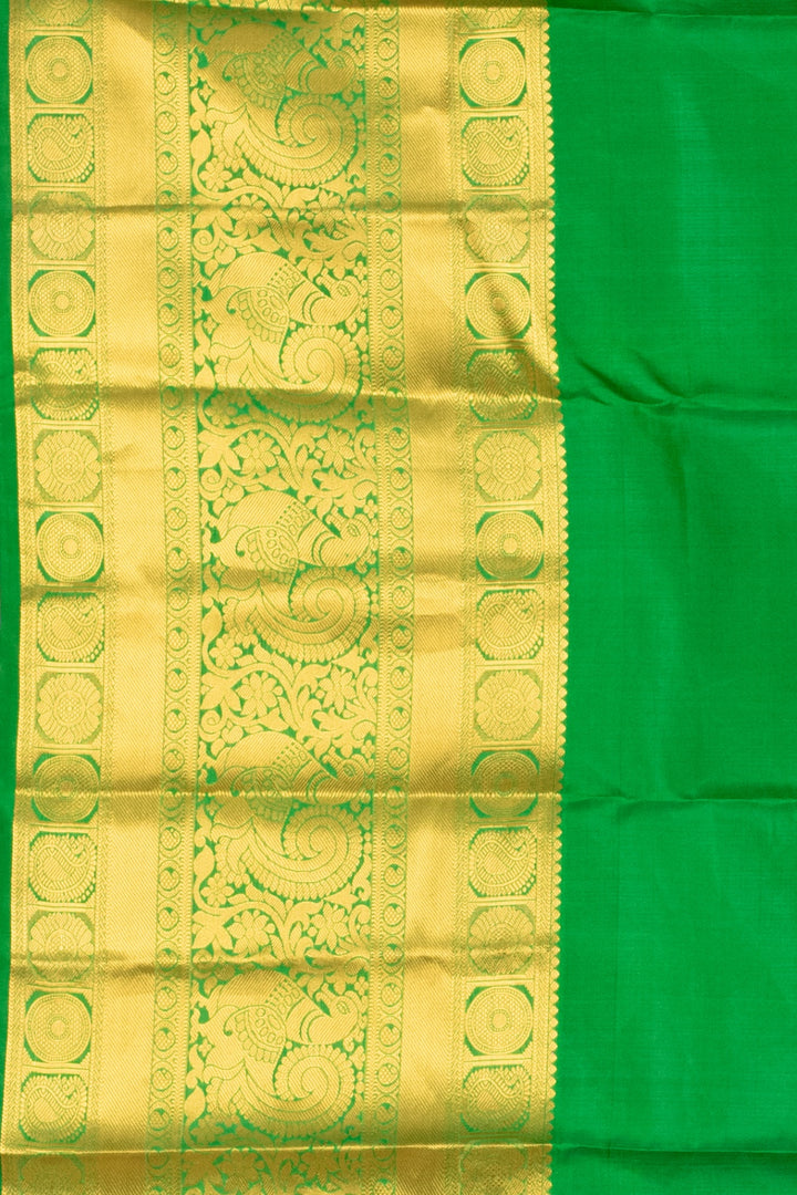 Navy Blue and Forest Green Pure Kanjivaram Silk Saree