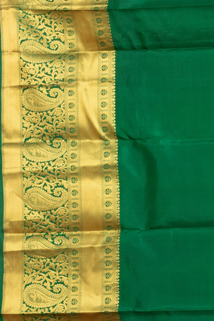 Magenta and Forest Green Pure Kanjivaram Silk Saree