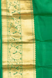 Delicate Rose and Forest Green Pure Kanjivaram Silk Saree