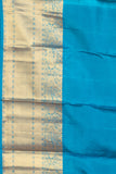 Chocolate Brown and Deep Sky Blue Pure Kanjivaram Silk Saree