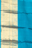 Chocolate Brown and Deep Sky Blue Pure Kanjivaram Silk Saree