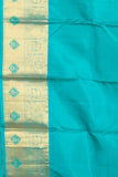 Navy Blue and Aqua Blue Pure Kanjivaram Silk Saree