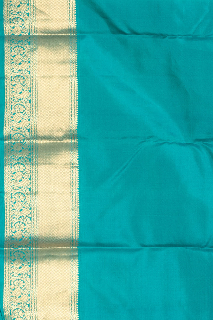 Burnt Maroon and Turquoise Blue Pure Kanjivaram Silk Saree