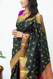 Green With Pink Silk Saree