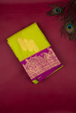 Green Purple Semi Silk Saree