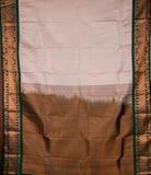 Silver Grey Checks Semi Silk Saree