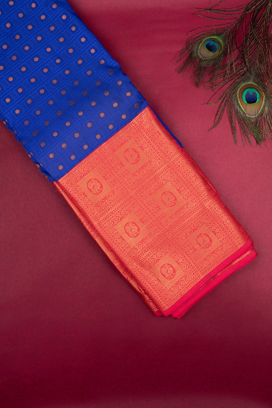 Msblue And Pink Ayiram Butta Semi Silk Saree