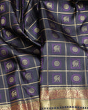 Black Kanjivaram Pure Zari Silk Saree