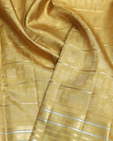 Yellow Cream  Kanjivaram Pure Zari Silk Saree