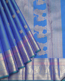 Peacock Blue  Kanjivaram Pure Zari Silk Saree