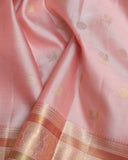 Salmon Pink  Kanjivaram Pure Zari Silk Saree