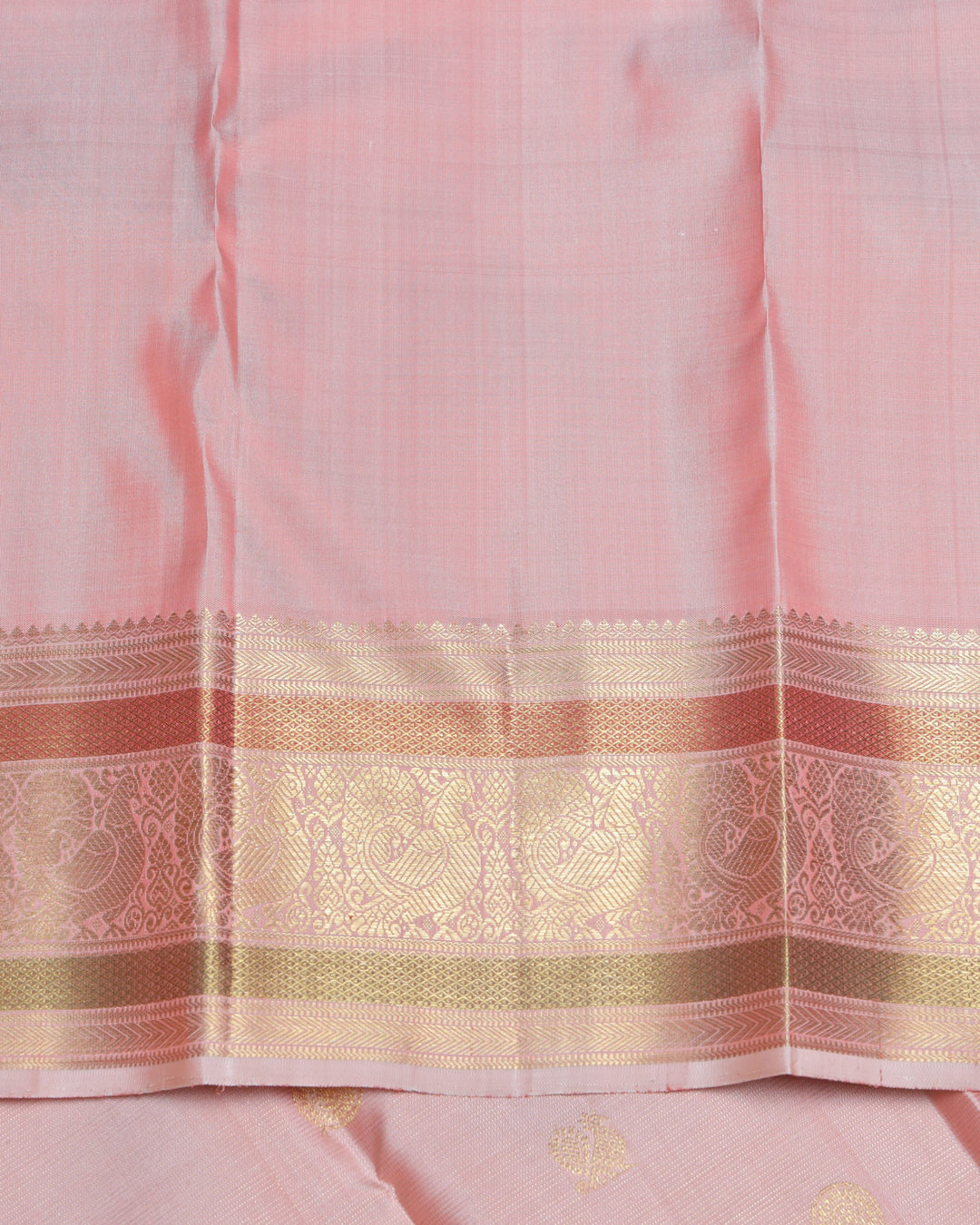 Salmon Pink  Kanjivaram Pure Zari Silk Saree