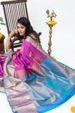 Purple and Blue Combination Saree