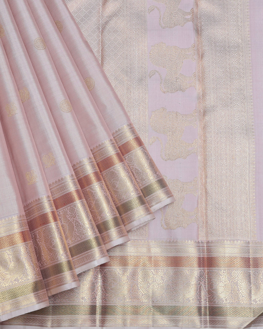 Shampoo Pink  Kanjivaram Pure Zari Silk Saree