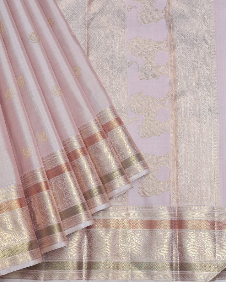 Shampoo Pink  Kanjivaram Pure Zari Silk Saree