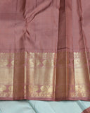 Ice Blue and Chocolate pure zari silk saree