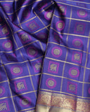 Bright Blue pure zari silk saree