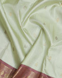 Tea Green and Chocolate pure zari silk saree